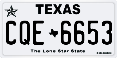 TX license plate CQE6653