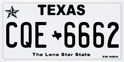 TX license plate CQE6662
