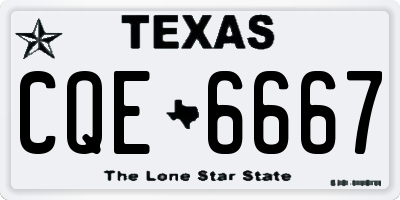 TX license plate CQE6667