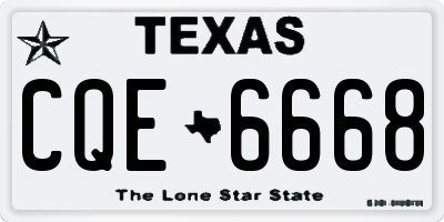 TX license plate CQE6668