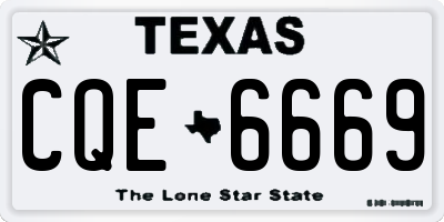 TX license plate CQE6669