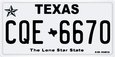 TX license plate CQE6670