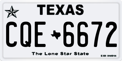 TX license plate CQE6672