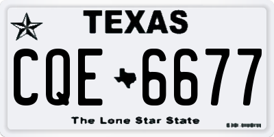TX license plate CQE6677