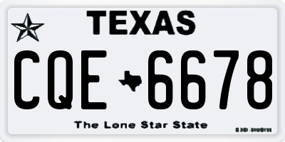 TX license plate CQE6678
