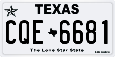 TX license plate CQE6681