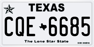 TX license plate CQE6685