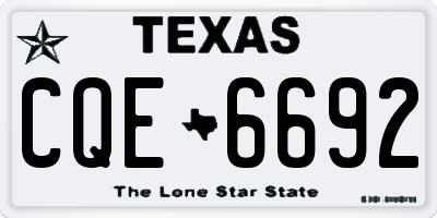 TX license plate CQE6692