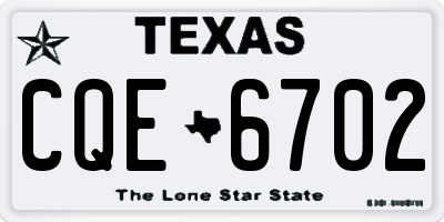 TX license plate CQE6702