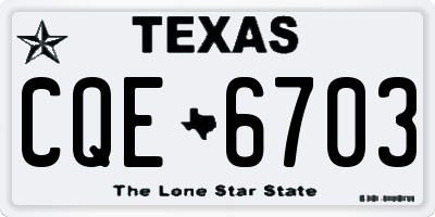 TX license plate CQE6703