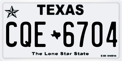 TX license plate CQE6704