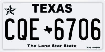 TX license plate CQE6706