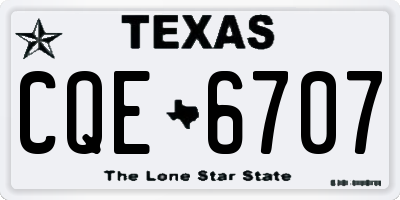 TX license plate CQE6707