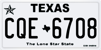 TX license plate CQE6708