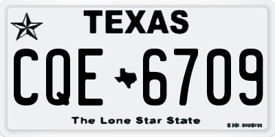 TX license plate CQE6709