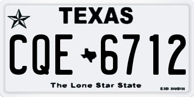 TX license plate CQE6712