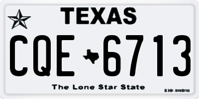 TX license plate CQE6713