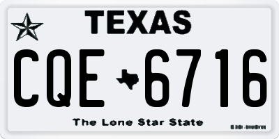 TX license plate CQE6716