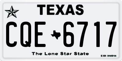 TX license plate CQE6717