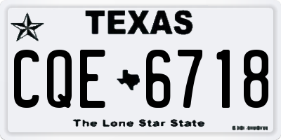 TX license plate CQE6718
