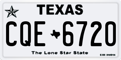 TX license plate CQE6720