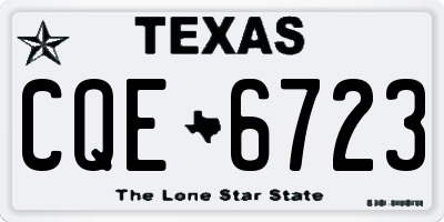 TX license plate CQE6723