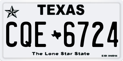 TX license plate CQE6724