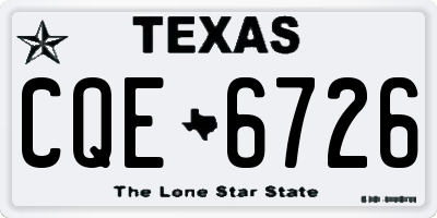 TX license plate CQE6726