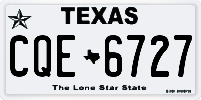 TX license plate CQE6727