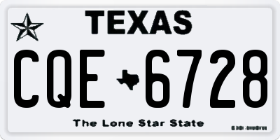 TX license plate CQE6728