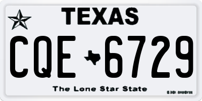 TX license plate CQE6729