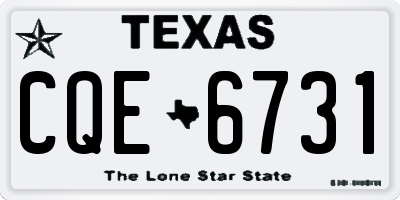 TX license plate CQE6731