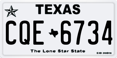TX license plate CQE6734