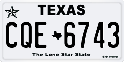 TX license plate CQE6743