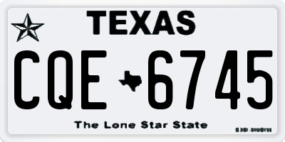 TX license plate CQE6745