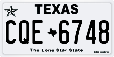 TX license plate CQE6748
