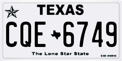TX license plate CQE6749