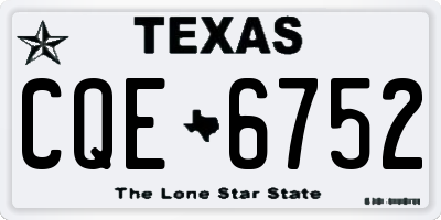 TX license plate CQE6752