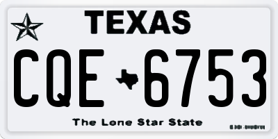 TX license plate CQE6753