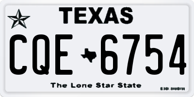 TX license plate CQE6754