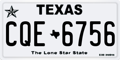 TX license plate CQE6756