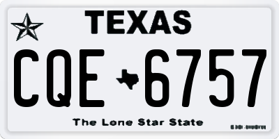TX license plate CQE6757