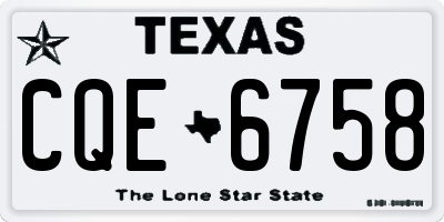 TX license plate CQE6758