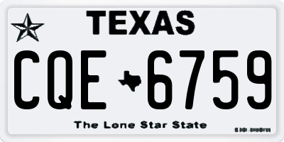 TX license plate CQE6759