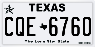 TX license plate CQE6760