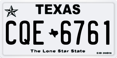 TX license plate CQE6761