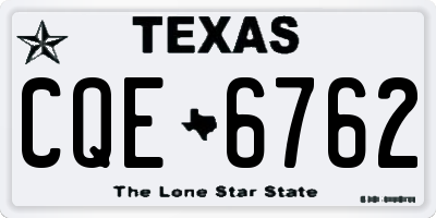 TX license plate CQE6762