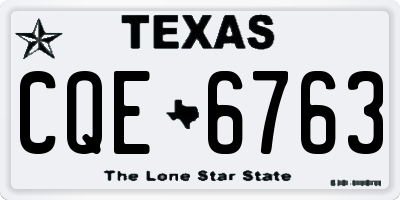 TX license plate CQE6763
