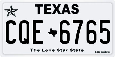 TX license plate CQE6765