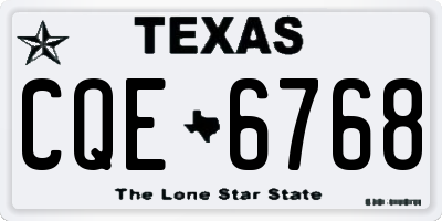 TX license plate CQE6768